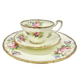 Vintage E. Brain & Co Ltd English Bone China Foley Tulip 8 inch Plate Cup Saucer